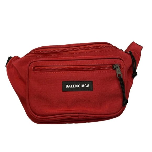 Balenciaga Other - Auth BALENCIAGA Explorer Beltpack 482389 Red Black Nylon Bum Bag